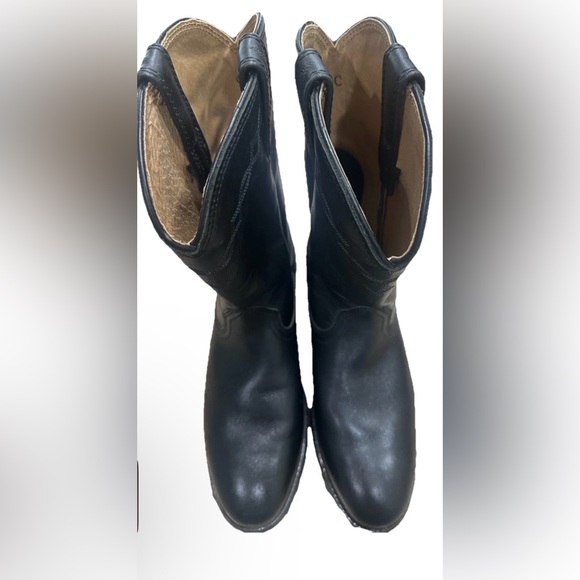 Ariat Boots Mens Size 9 C Heritage Roper Black Leather Pull On Cowboy Western - Picture 2 of 6